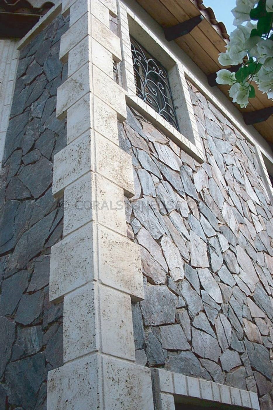 Coral  Coins and Flag Stone Veneer