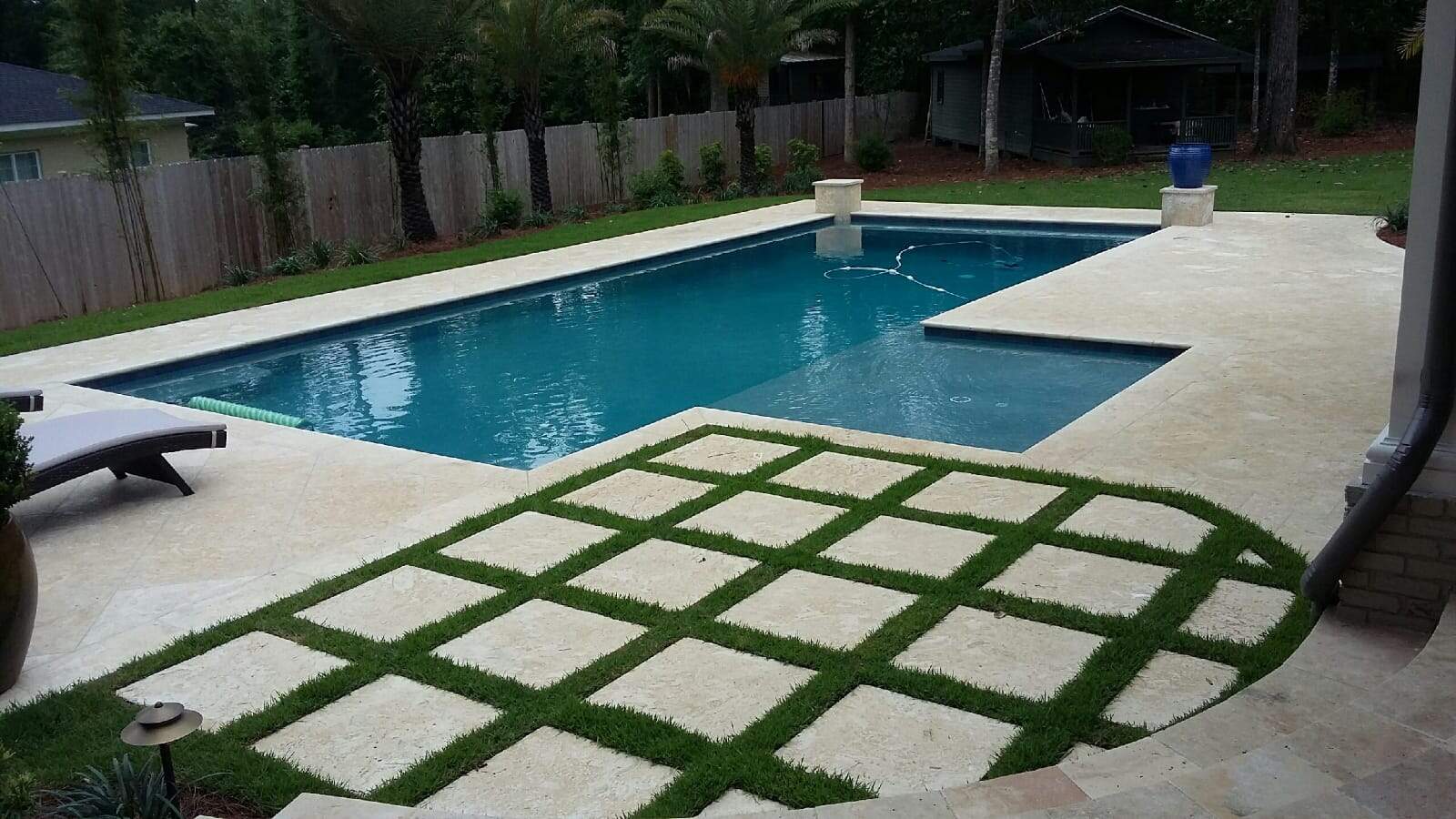 Elevate Your Pool Deck Design with Coral Stone Steppingstones