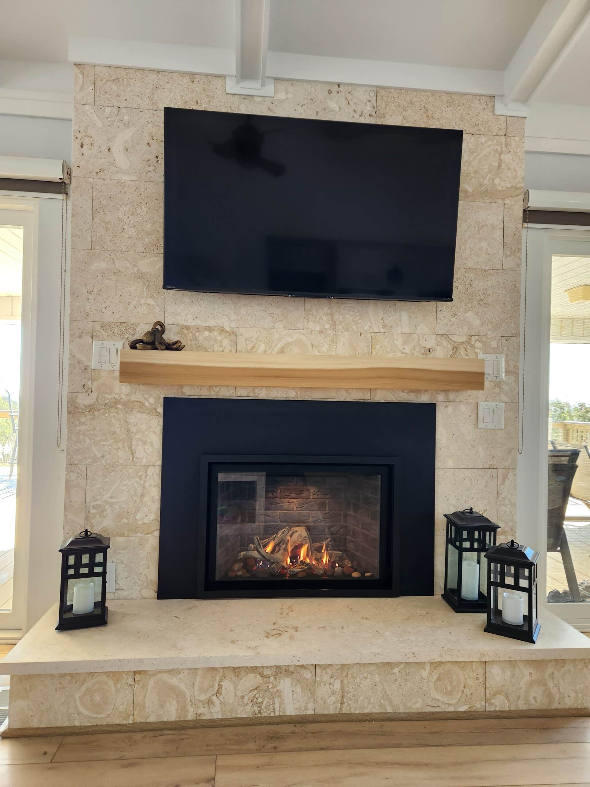 Coral Stone Fireplace