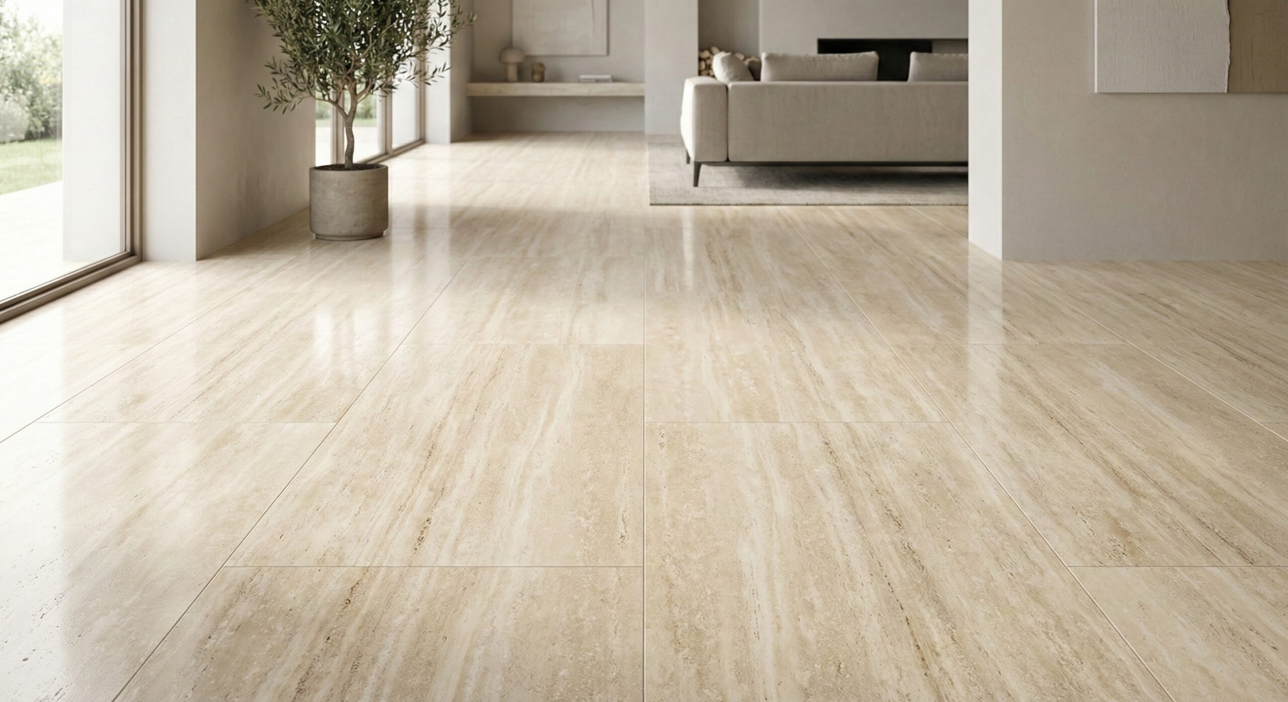 Vein Cut Travertine Detail